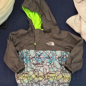 The North Face Kids' Gray and Neon Green Hooded Jacket